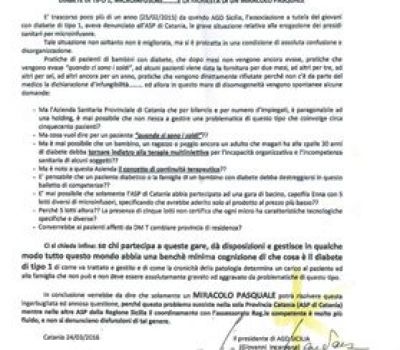 DIABETE: AGD SICILIA - INTOLLERABILI I RITARDI E DISSERVIZI DELL'ASP CATANIA SU EROGAZIONE PRESIDI 